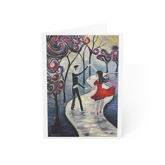 Dancing in the Moonlight Romantic Couple Valentine (with sentiment) Greeting Cards