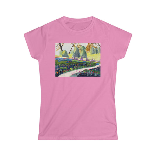 Camiseta semiajustada estilo suave para mujer English Tulip Garden (5 colores)