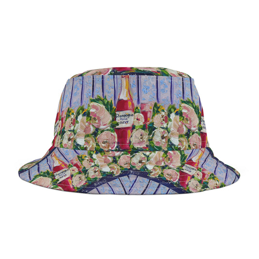 Pink Champagne and Peonies Bucket Hat