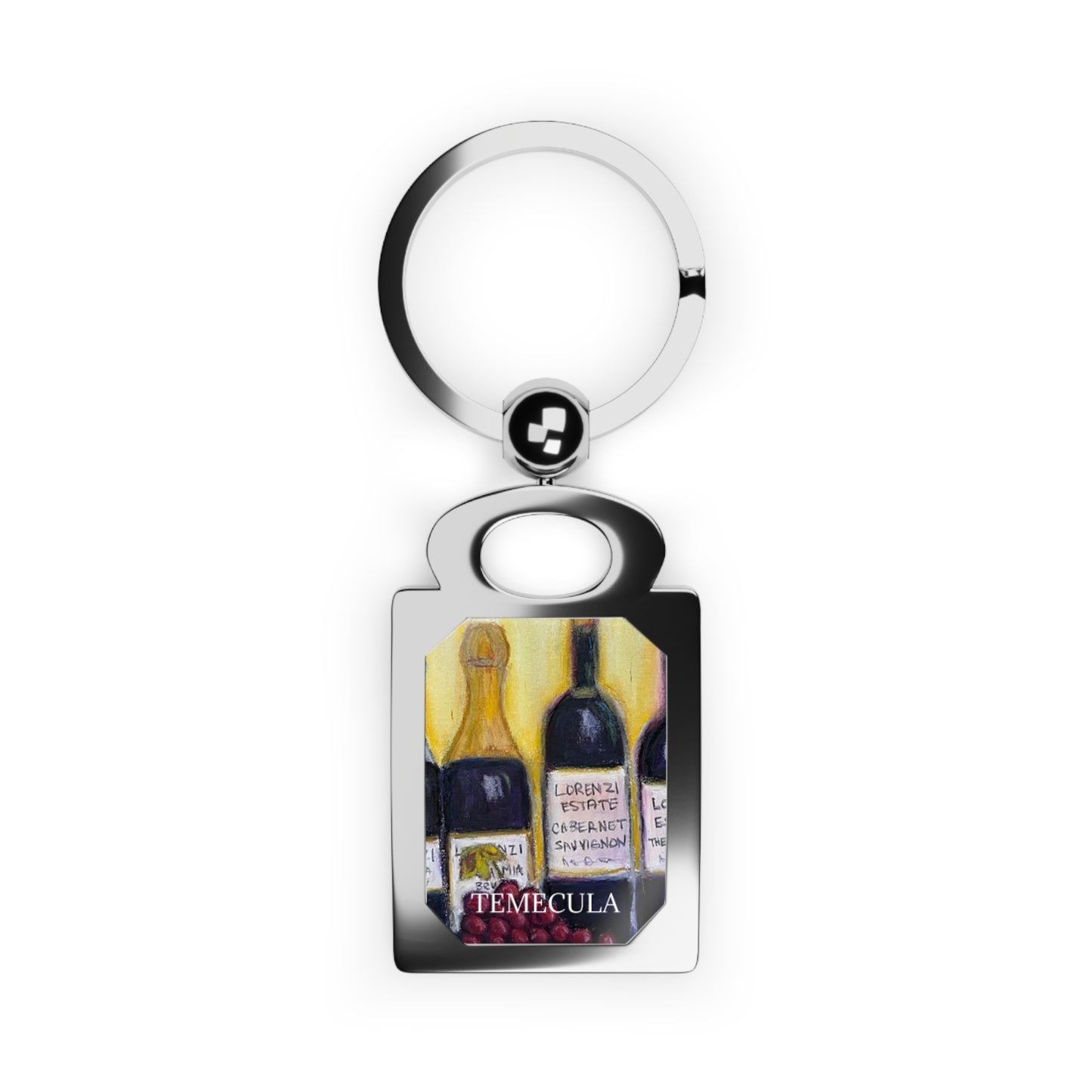 Lorenzi Estate Wine Bottles Temecula Rectangle Photo Keyring