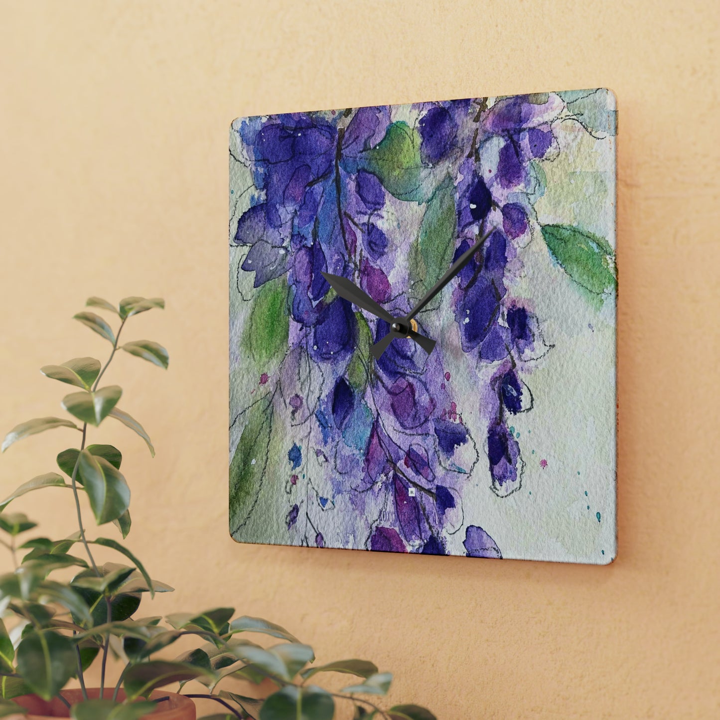 Wisteria Acrylic Wall Clock