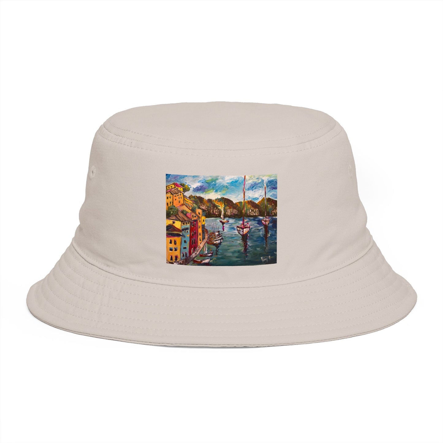 Roxy Rich Fine Art  Portofino Harbor - Bucket Hat — Stylish Durable Travel Hat