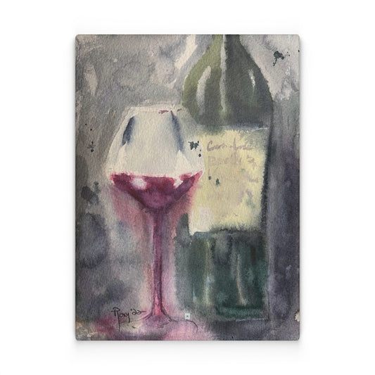 Planche à découper en verre de vin et de bouteille