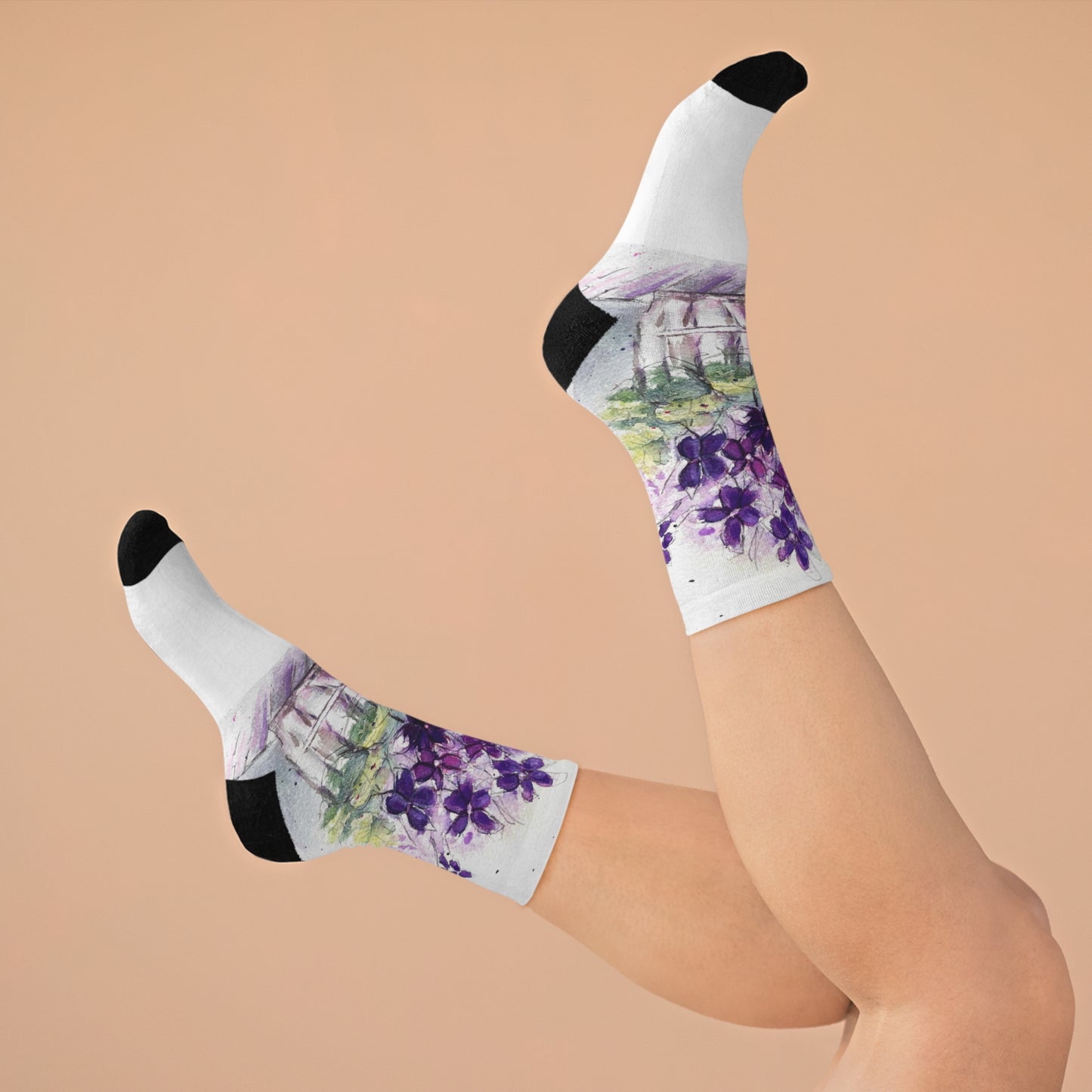 Purple Ivy Geraniums Socks