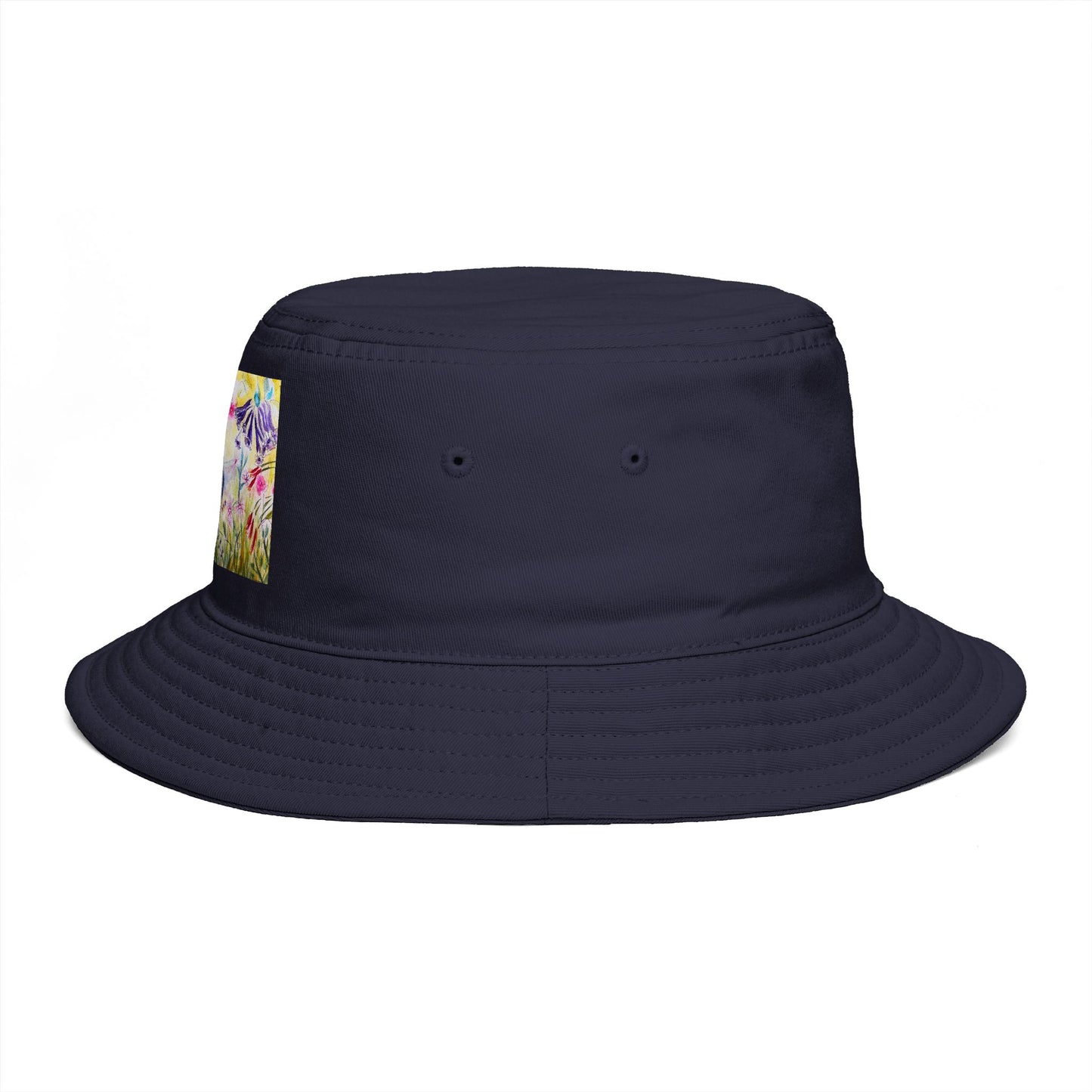 Roxy Rich Fine Art -Hummingbird in a Tube Flower Garden - Stylish Durable Bucket Hat