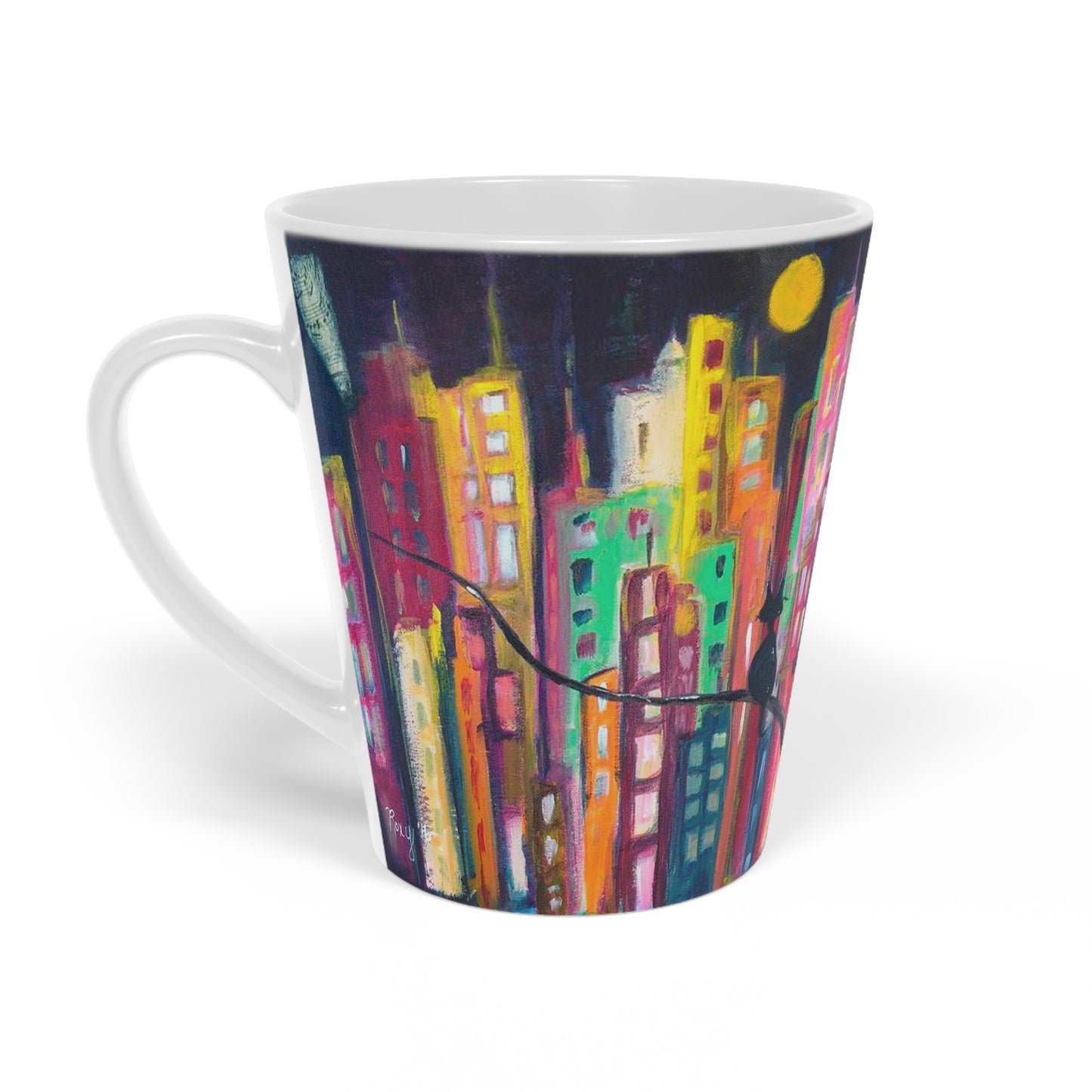 Skyscrapers "City Kitty" Latte Mug, 12oz