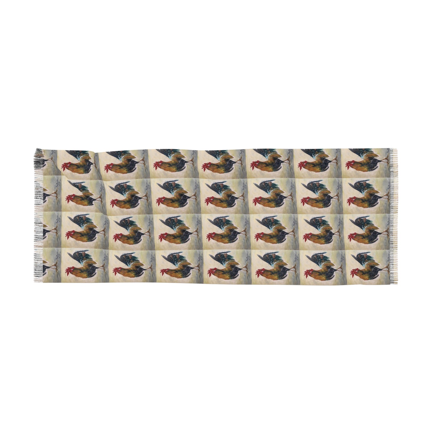 Colorful Scarf — Artistic Lightweight Neck Wrap- Who you Calling Chicken- Rooster