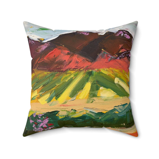 Mountain View Chapin Winery Indoor Spun Polyester Square Pillow