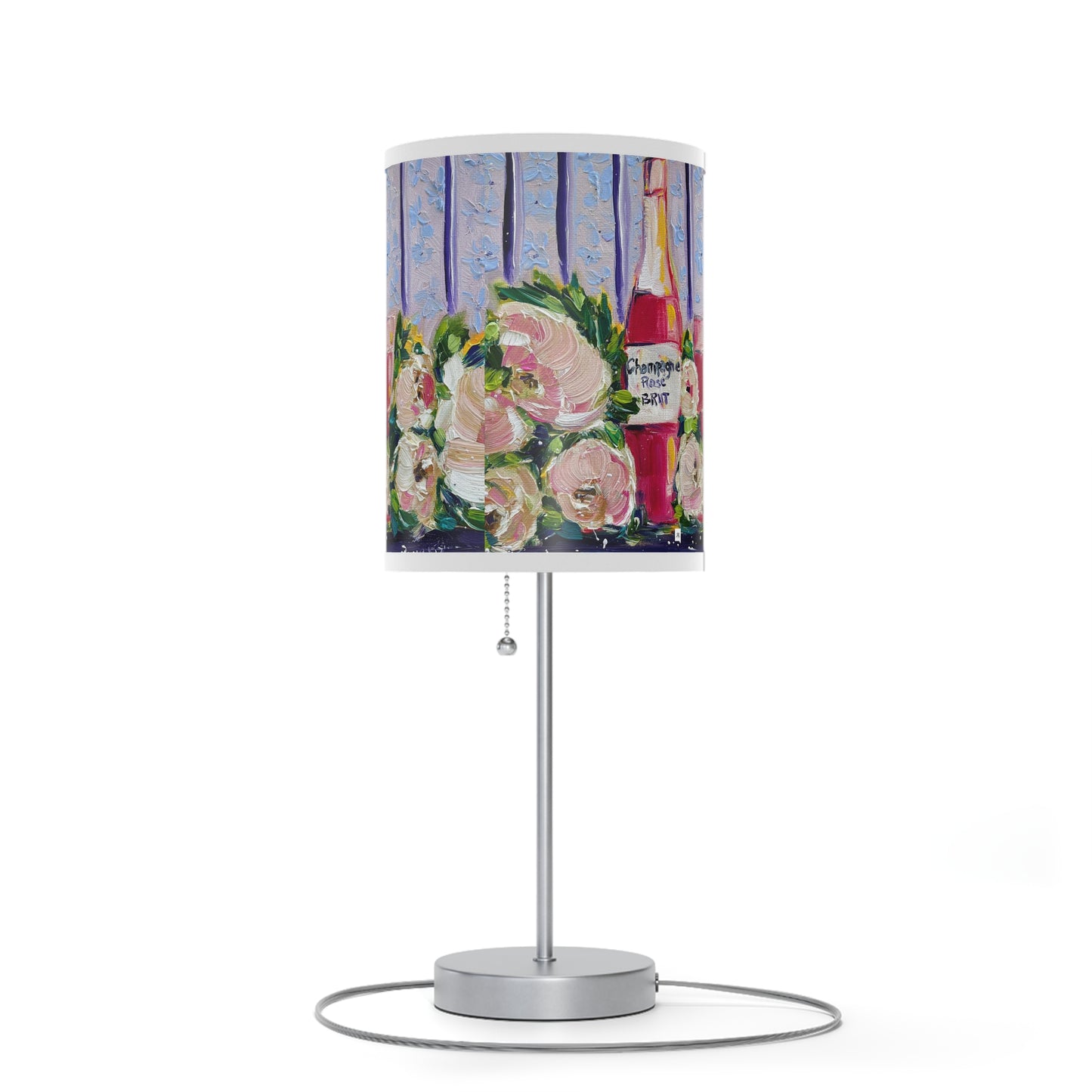 Pink Champagne and Peonies- Lamp on a Stand, US|CA plug