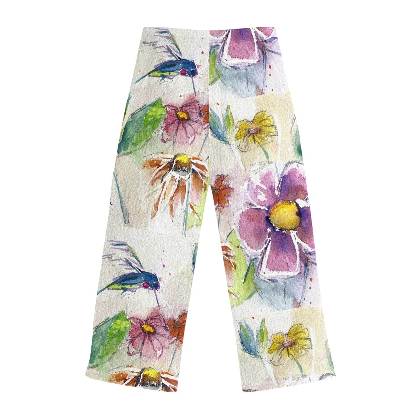 Pajama Pants - Hummingbird in the Garden- Women's Pajama Pants