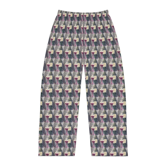 Men's Pajama Pants — GBV Wine and Clique Glass Allover Print Lounge Pants