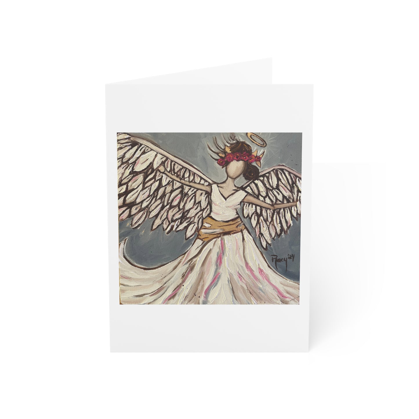 Angel Rising Folded Greeting Cards Blank inside