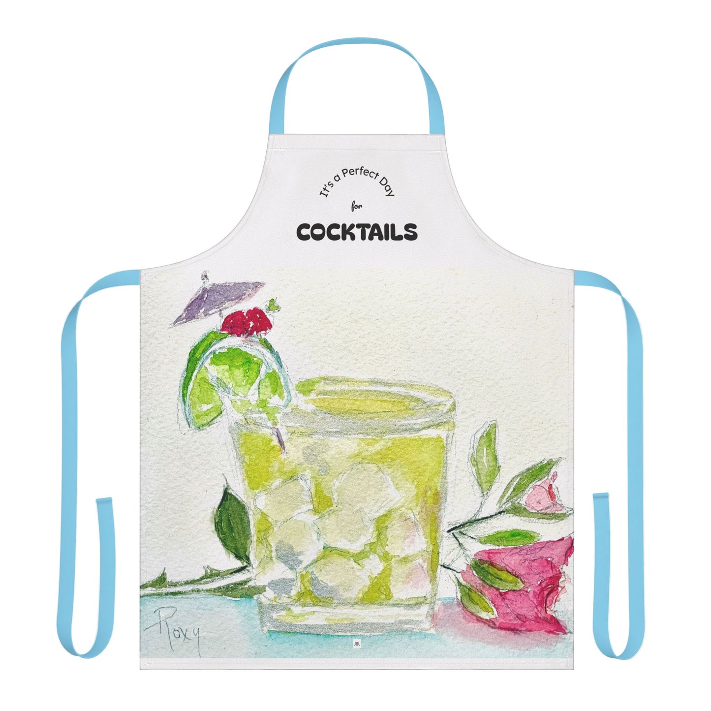 A Perfect Day for Cocktails- Art Apron — "Choose Your Straps"