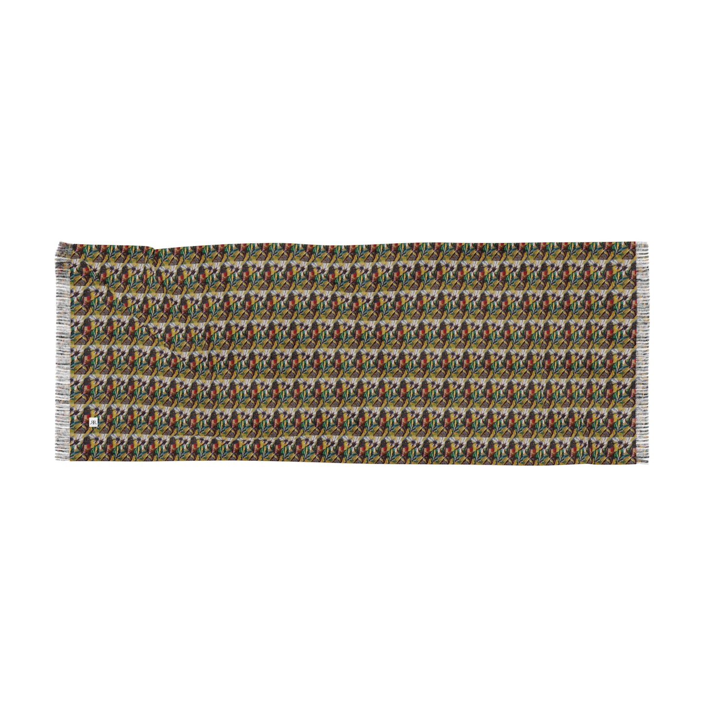 Colorful Scarf — Artistic Lightweight Neck Wrap- Stirring up Sunshine House Finch