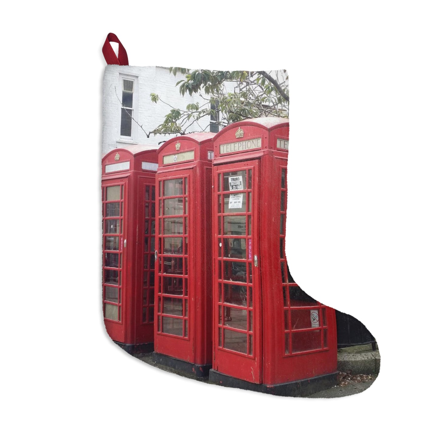 British Phone Booths Christmas Stocking