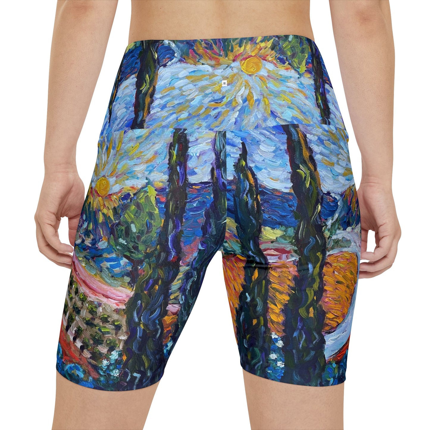 Women's Workout Shorts - Sunny Cypresses-Robert Renzoni