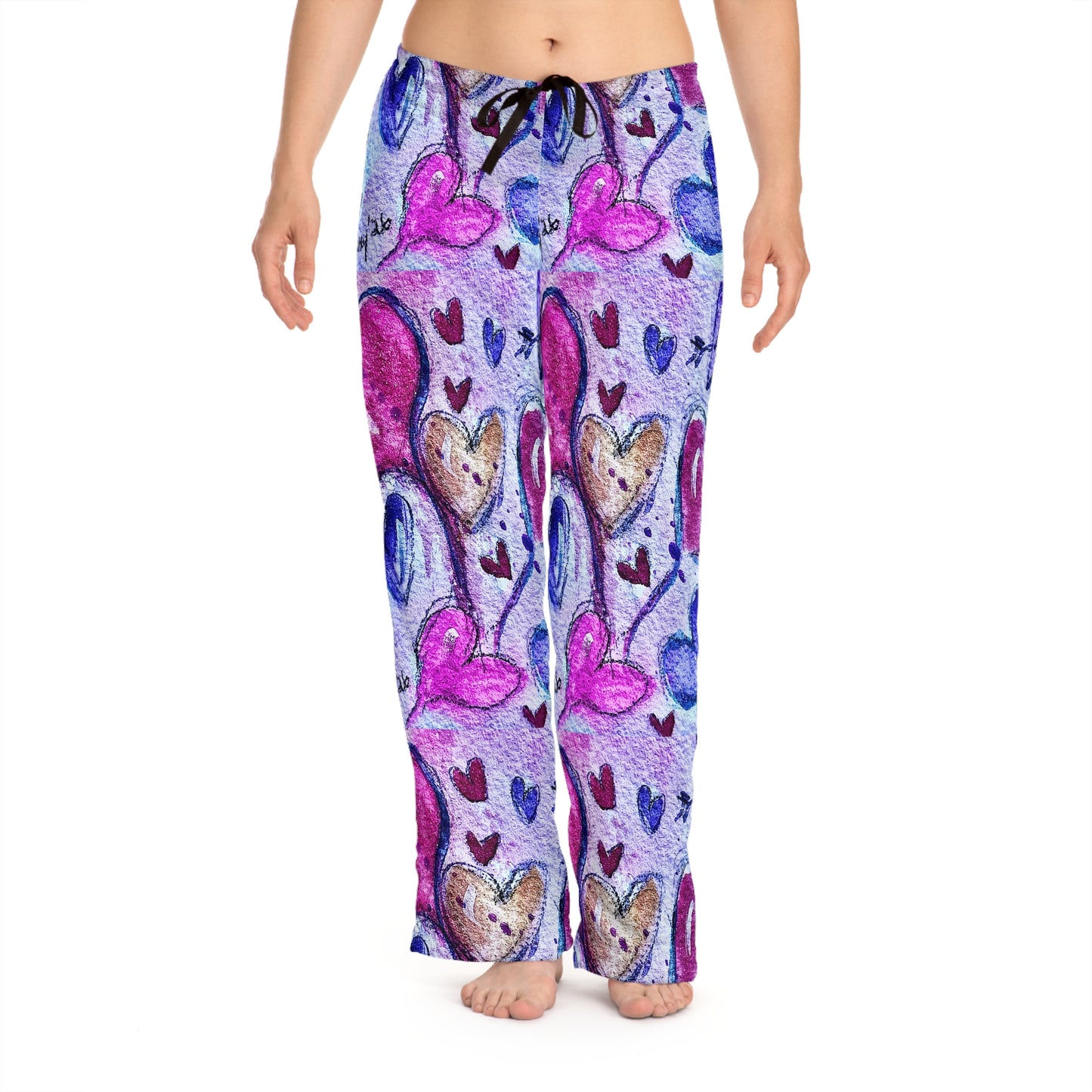 Pajama Pants - Floating Hearts Parade- Women's Pajama Pants