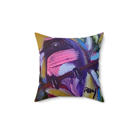 Indoor Spun Polyester Square Pillow-Summer Hummer
