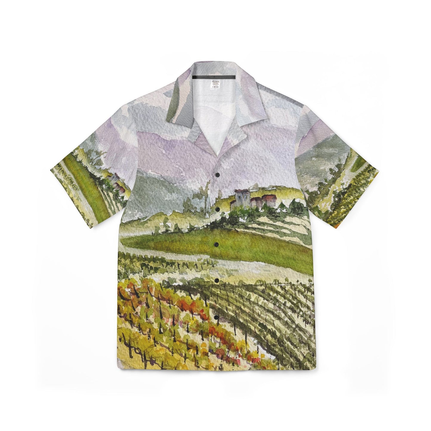 Men's European Fit Hawaiian Camp Shirt -Road Down from the Villa-GBV