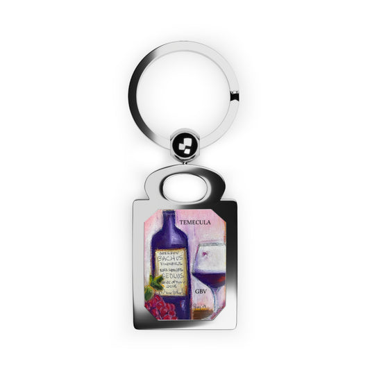 Aeolus Wine and Glass GBV Temecula Rectangle Photo Keyring