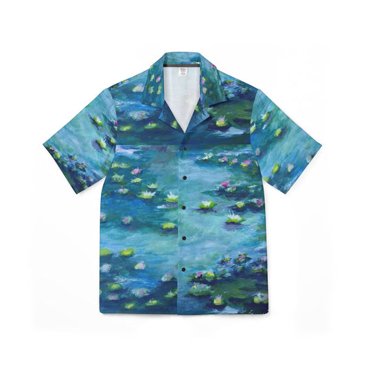 Men's Hawaiian Camp Shirt -Waterlilies