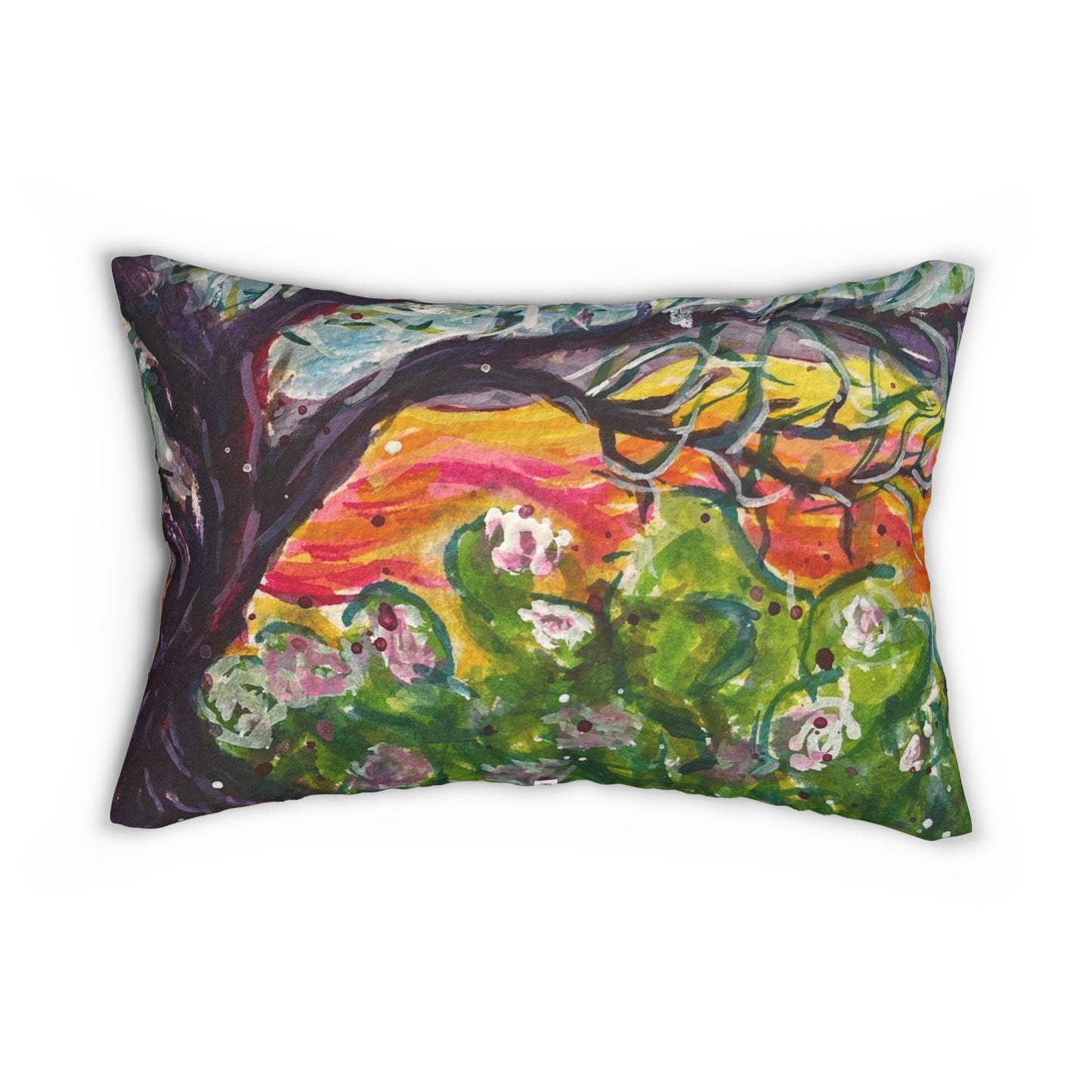Windy Trees in Wine Country Lumbar Pillow