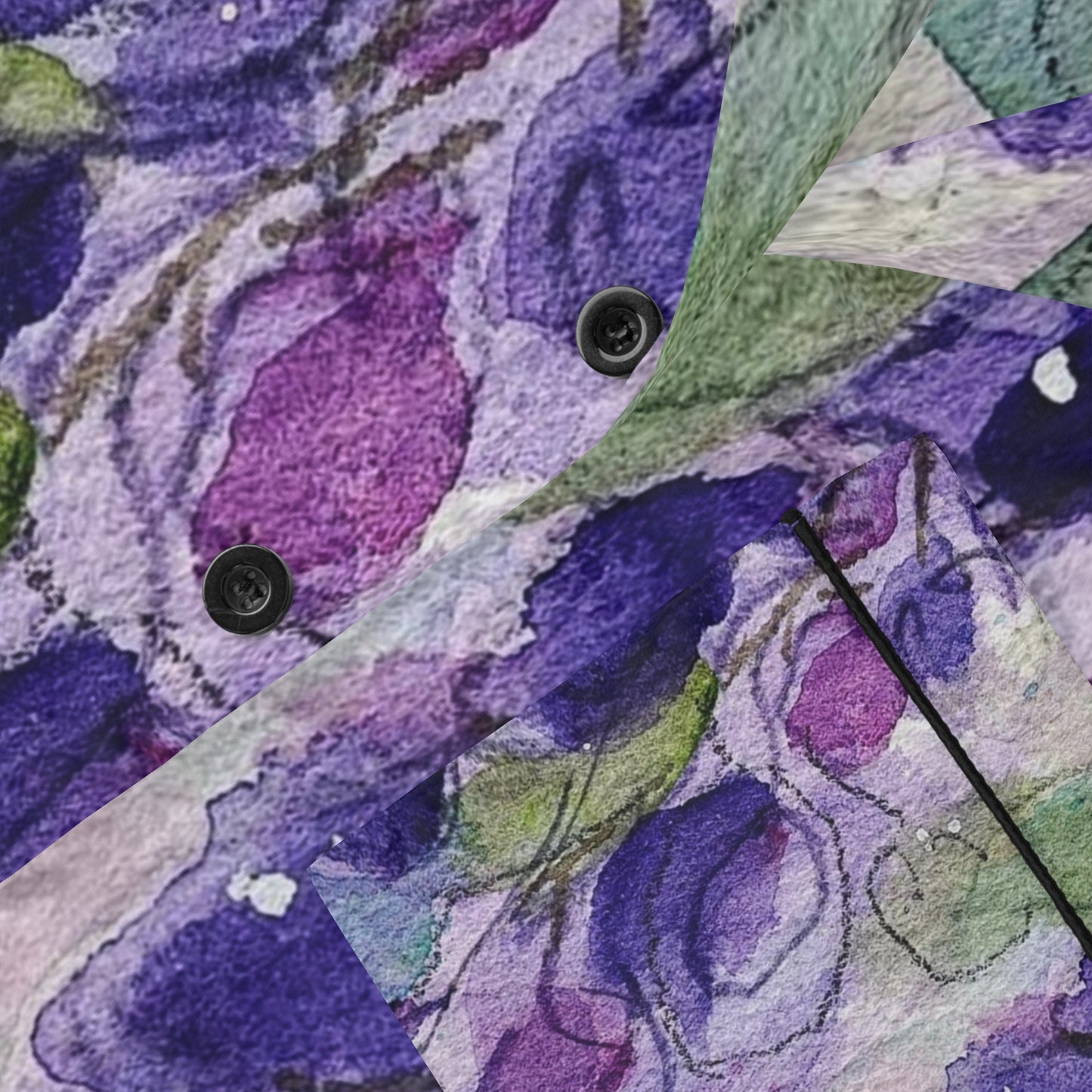 Satin Pajamas - Purple Wisteria Floral Print
