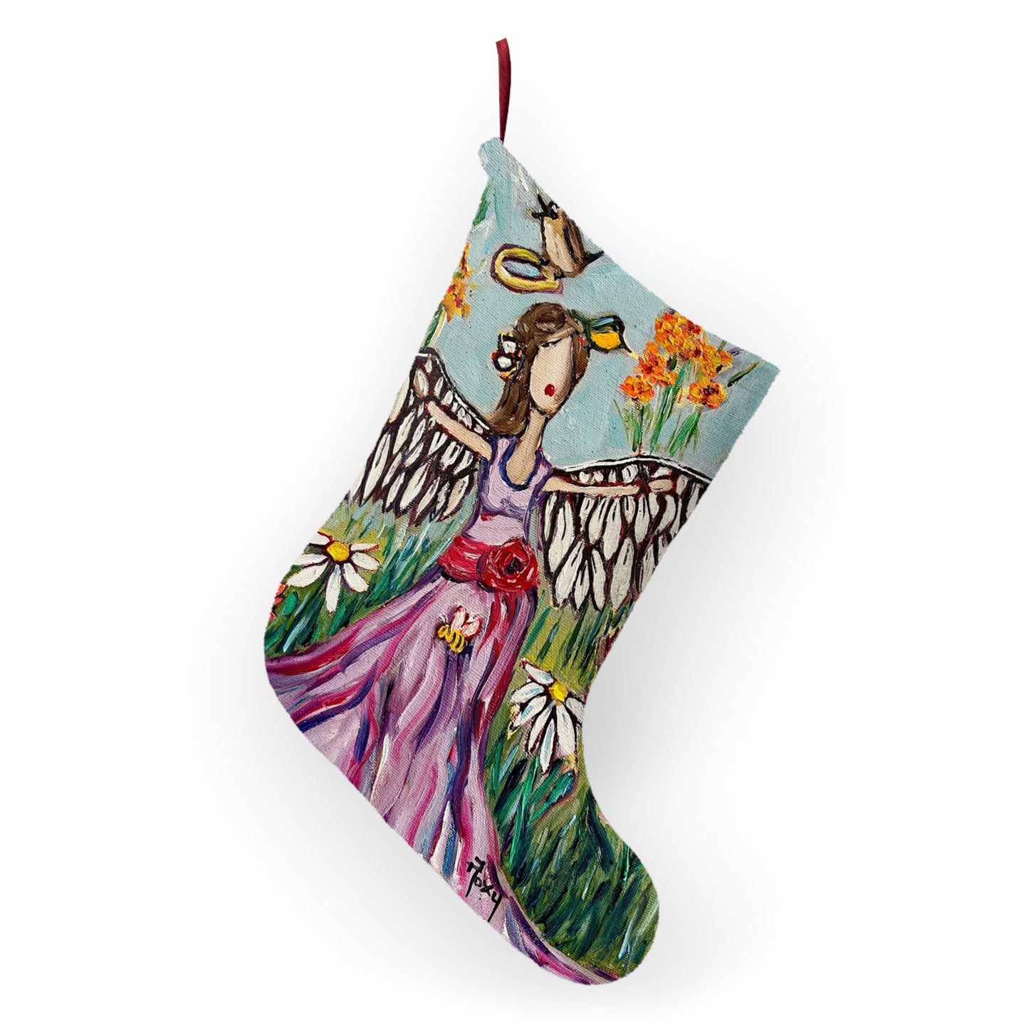 Garden Angel Christmas Stocking