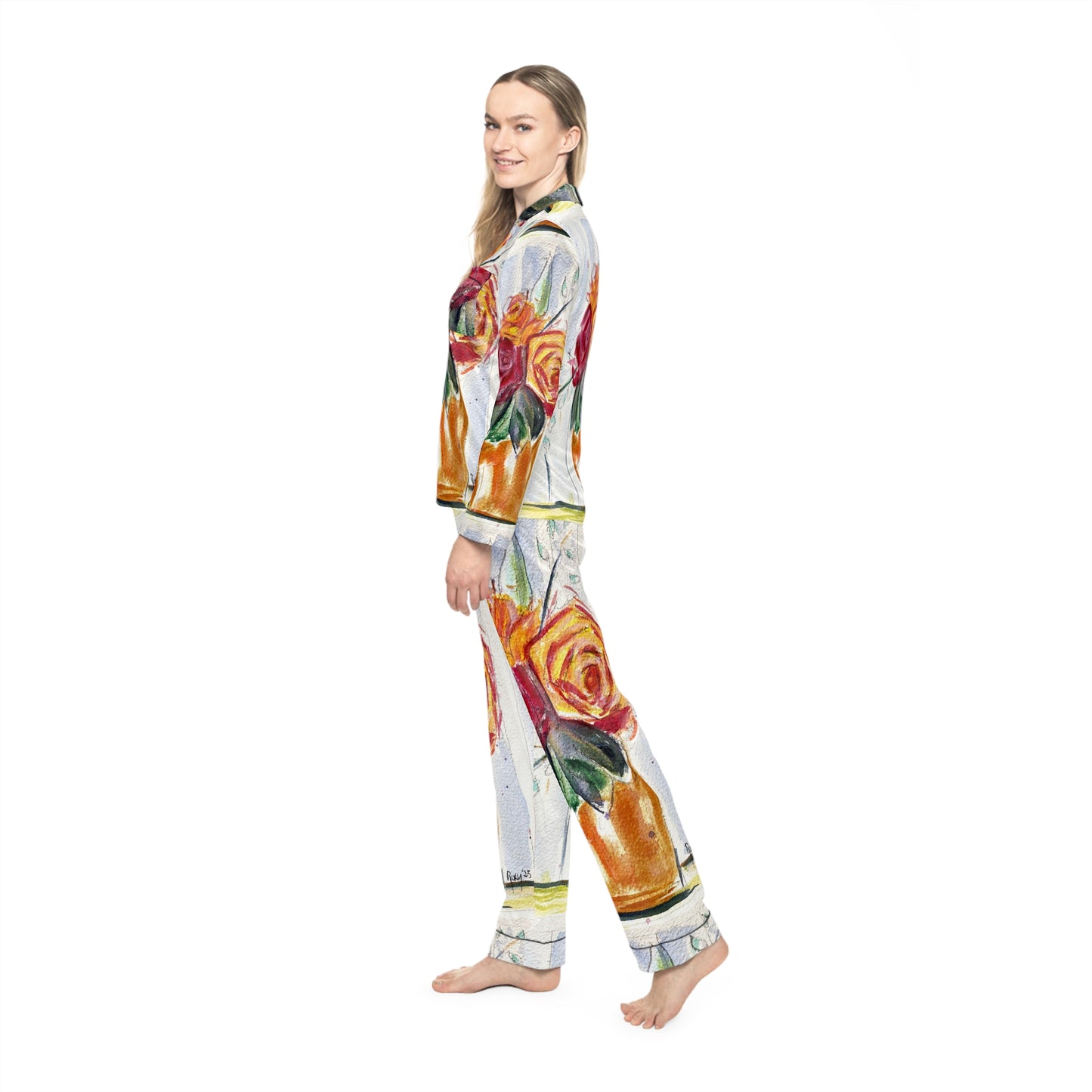Satin Pajamas - Fall Roses