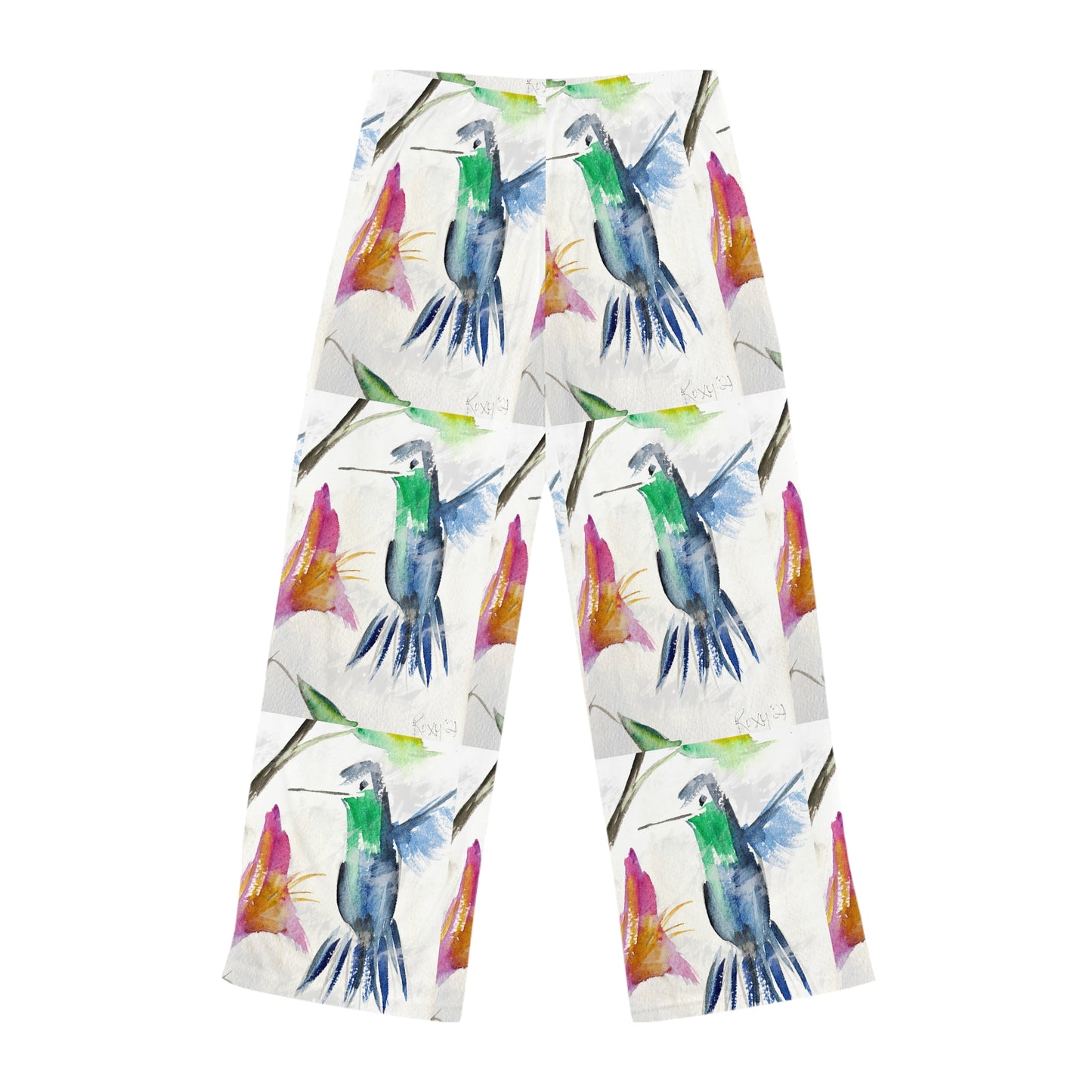 Pajama Pants - Floaty Blue Hummingbird- Women's Pajama Pants