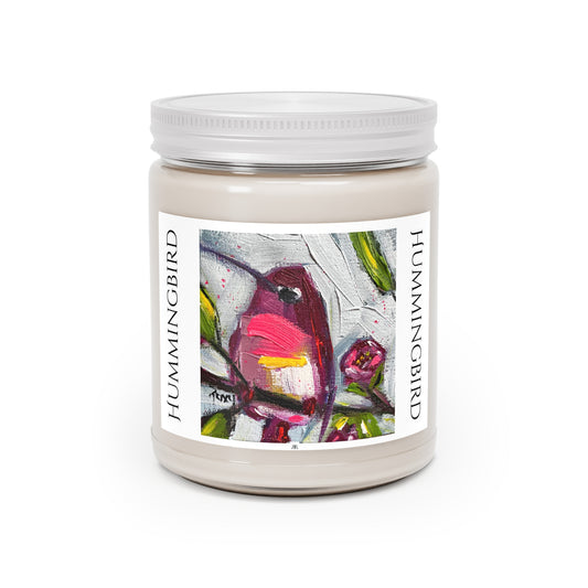 Hummingbird 9oz Scented Soy Candle — Floral & Fresh Aromas, White Lid