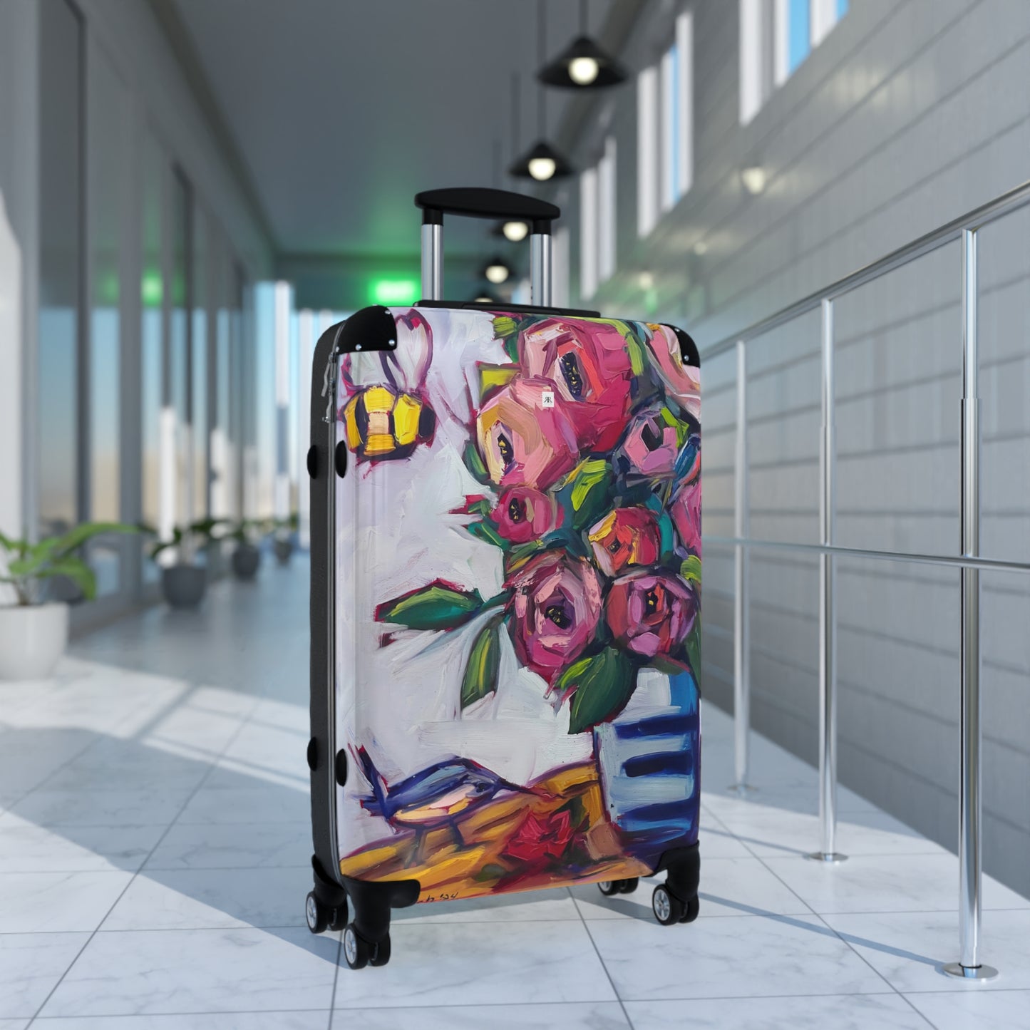 Bee Blooms Carry on Suitcase (Choose from 3 sizes)