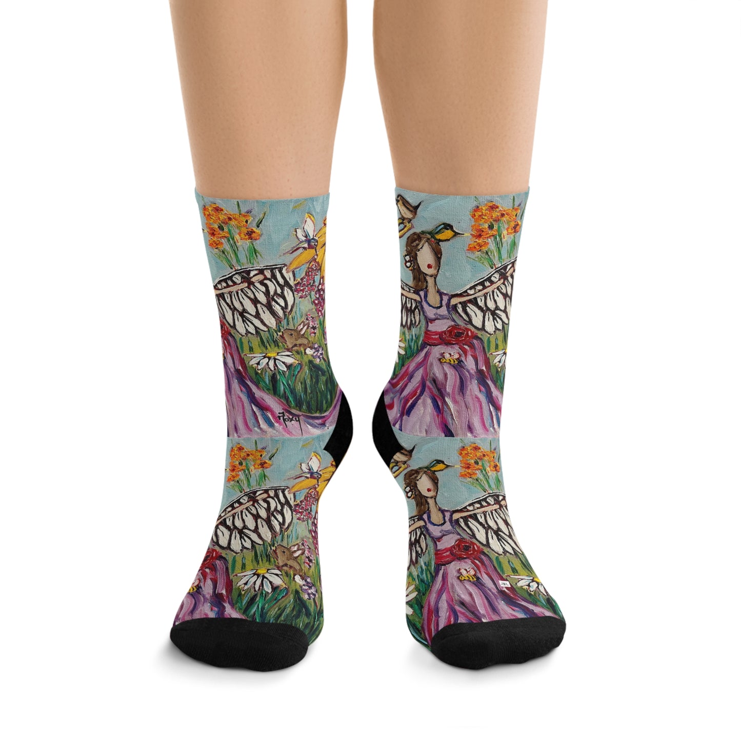 Garden Angel  Socks Black Socks