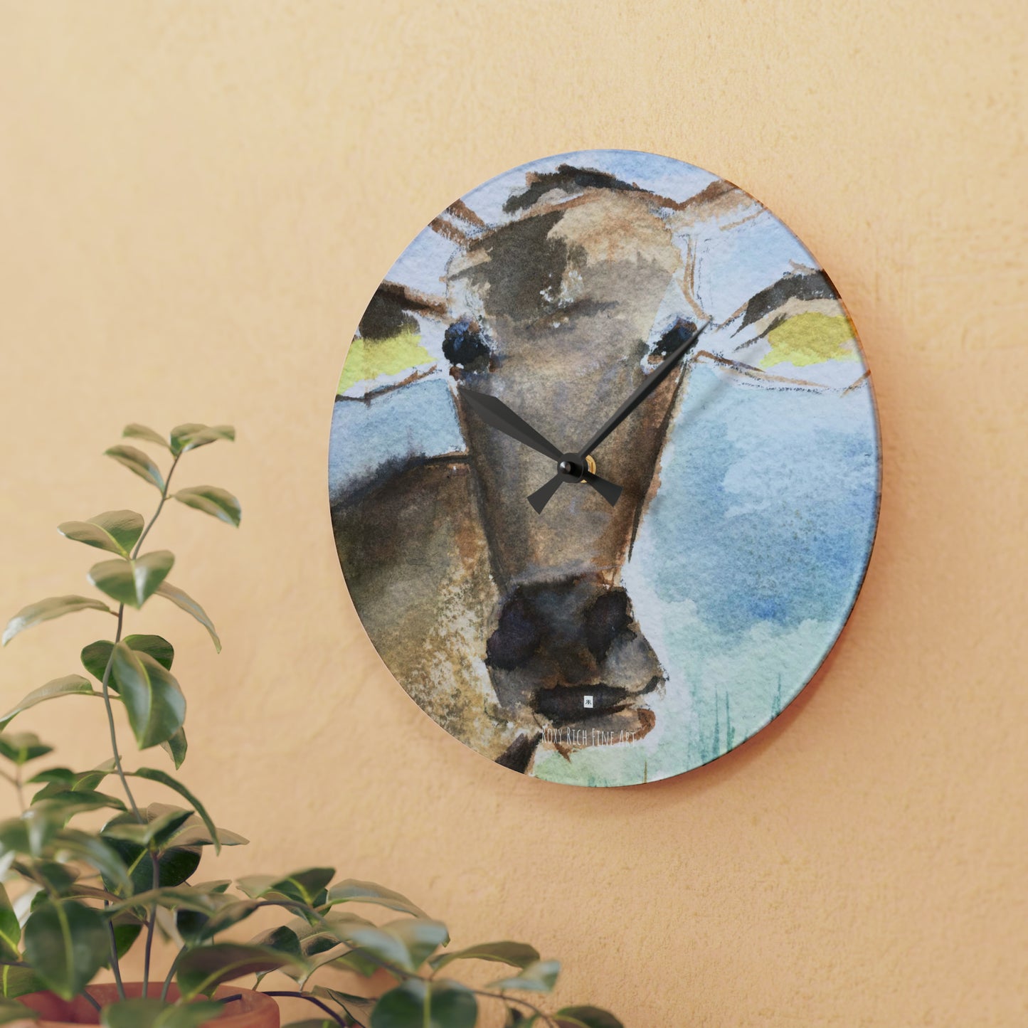 Sunshine Cow Acrylic Wall Clock