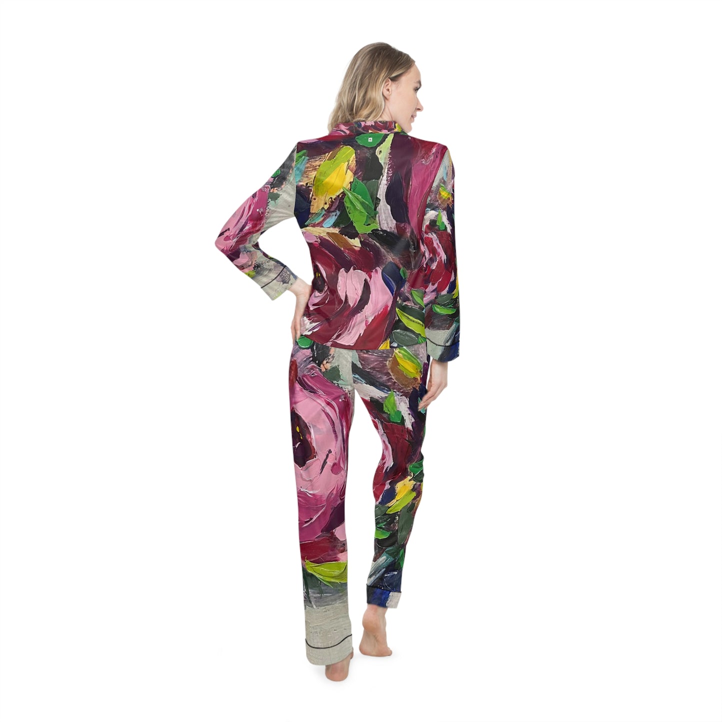 Satin Pajamas - Shabby Pink Roses