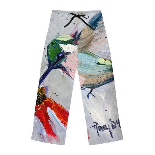 Pajama Pants - Hummingbird at a Coneflower- Women's Pajama Pants