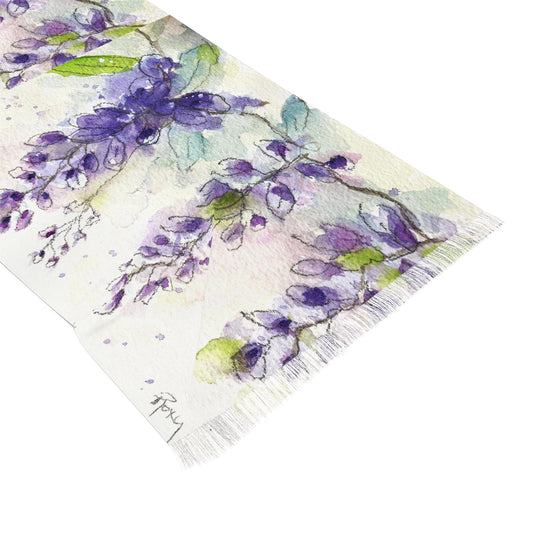 Colorful Scarf — Artistic Lightweight Neck Wrap-  Wisteria Vine