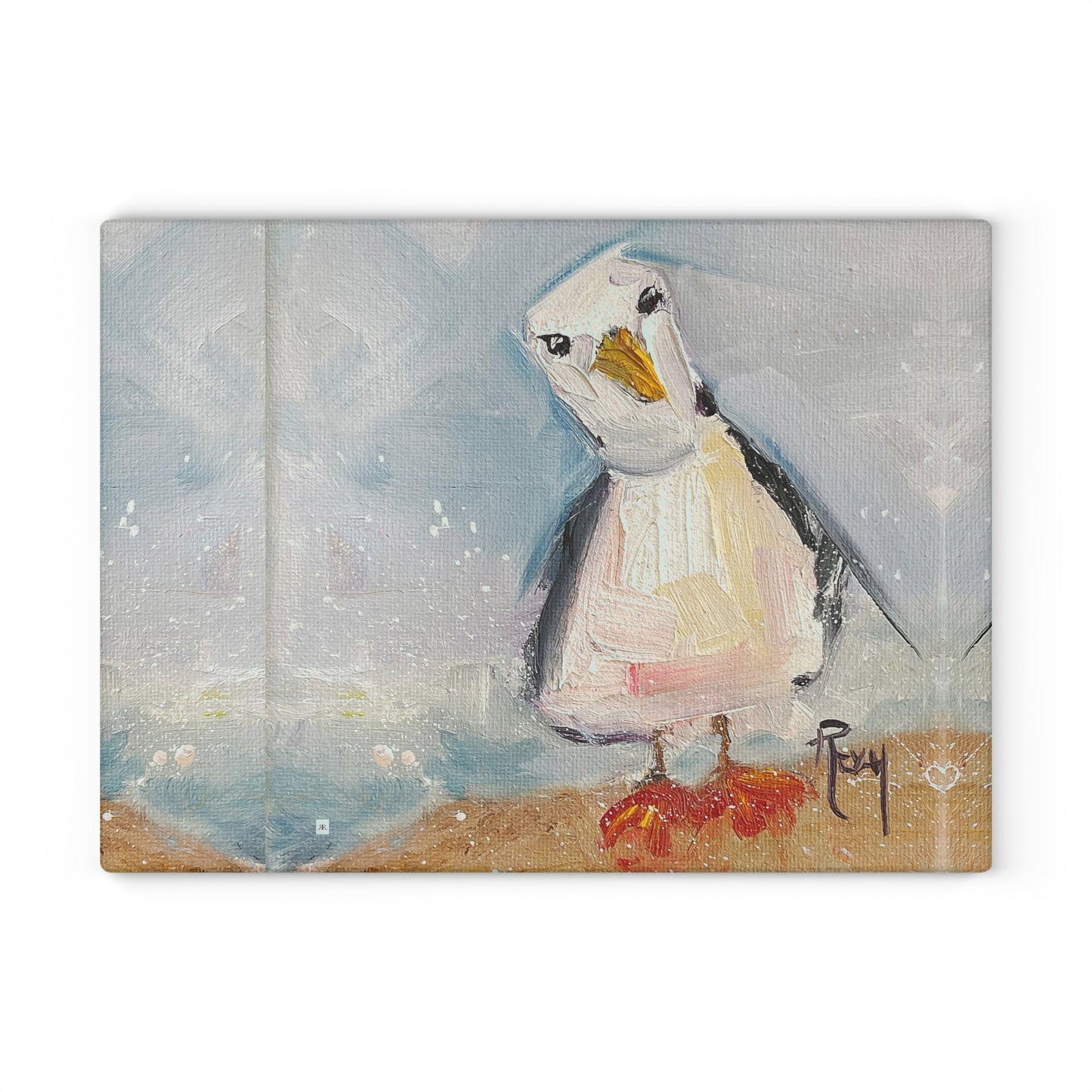 Inquisitive Seagull Glass Cutting Board