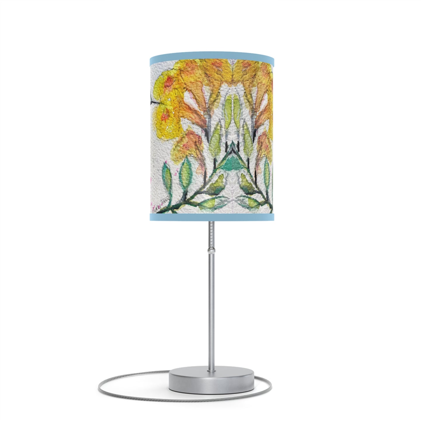 Hummingbird in Yellow Trumpet Vine Lamp on a Stand, US|CA plug