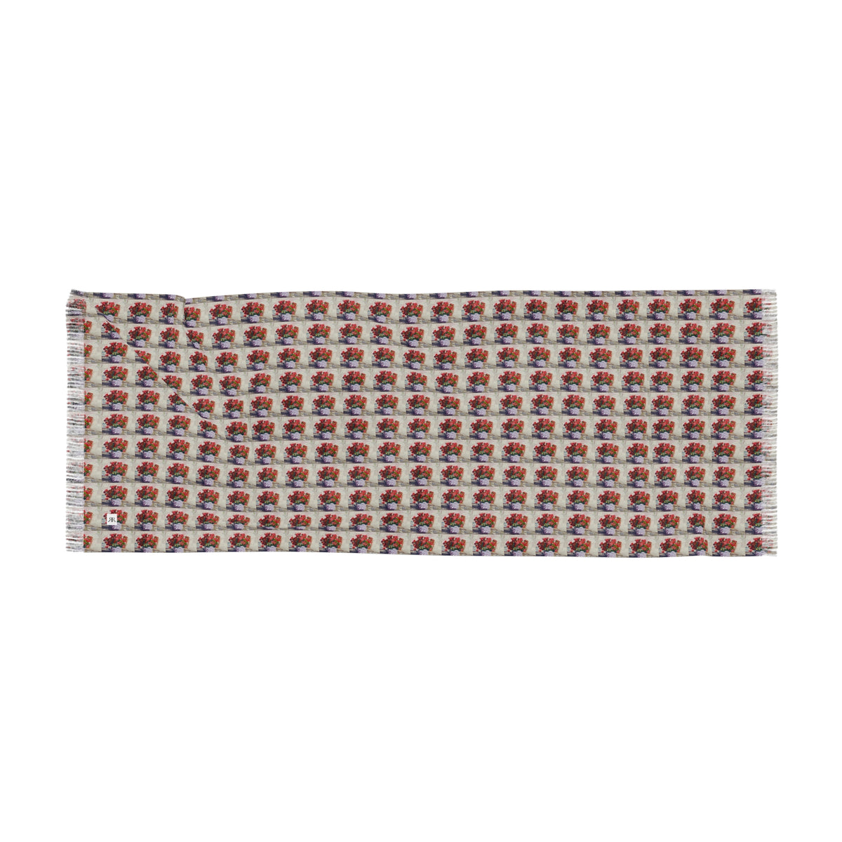 Colorful Scarf — Artistic Lightweight Neck Wrap- Basket Blooms