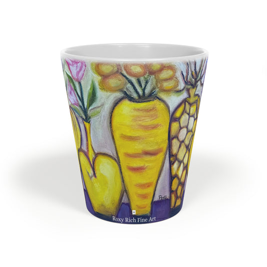 Taza para café con leche Yellow Vases, 12 oz