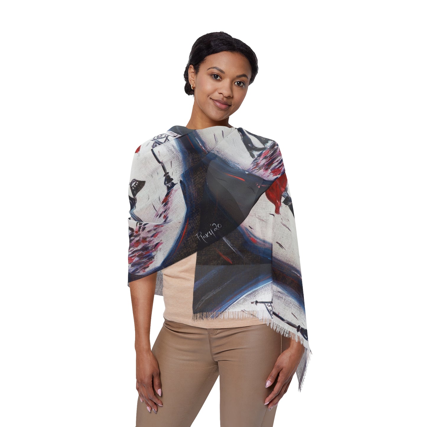 Colorful Scarf — Artistic Lightweight Neck Wrap- The Gentleman-Romantic Couple in Paris