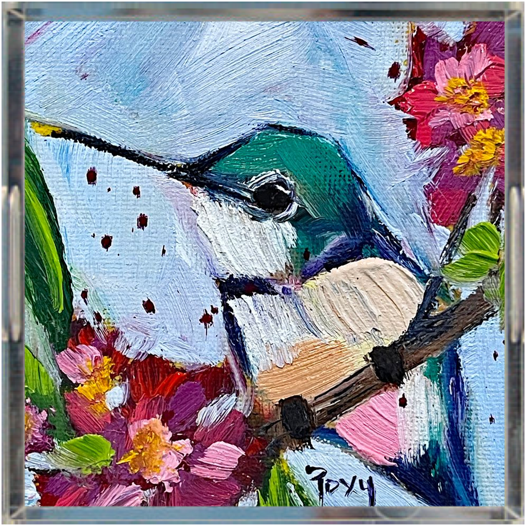 Curious Little Hummingbird Acrylic Tray