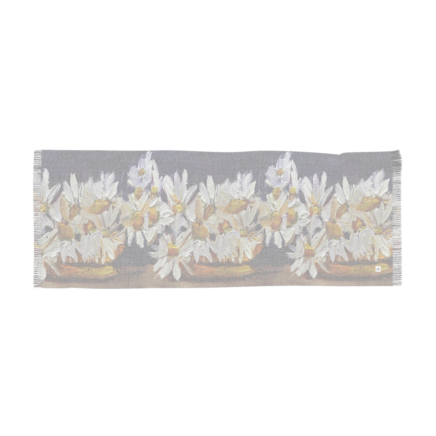 Colorful Scarf — Artistic Lightweight Neck Wrap-Vase of Daisies