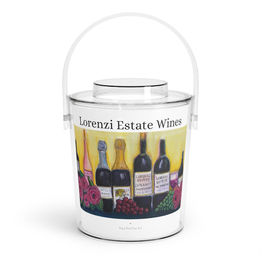 Lorenzi Estate Wine and Roses Ice Bucket with Tongs