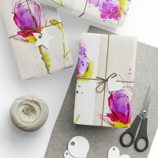 Papiers cadeaux Élégants boutons floraux roses aquarelles floraux (3 tailles)