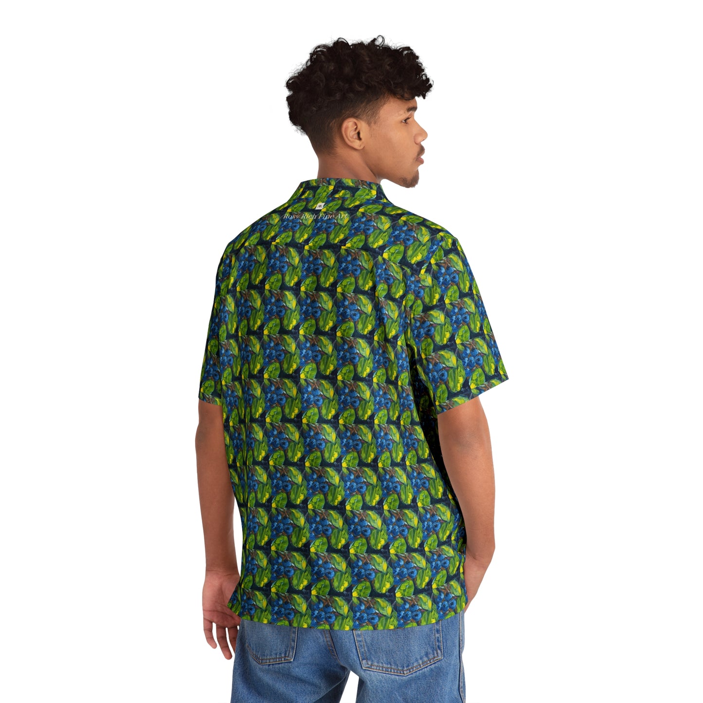 Blueberry Art -Men's Hawaiian Shirt — Elegant Understated Men’s Beach Shirt