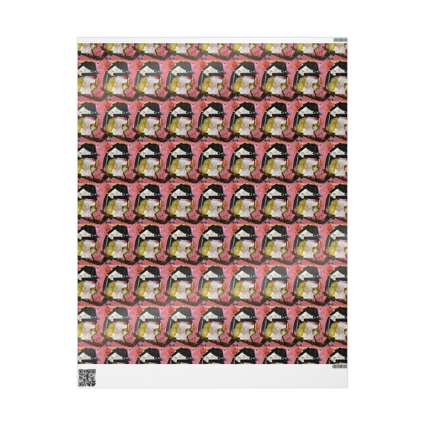 Adorable Chickadee on Pink Background (3 Sizes) Wrapping Papers