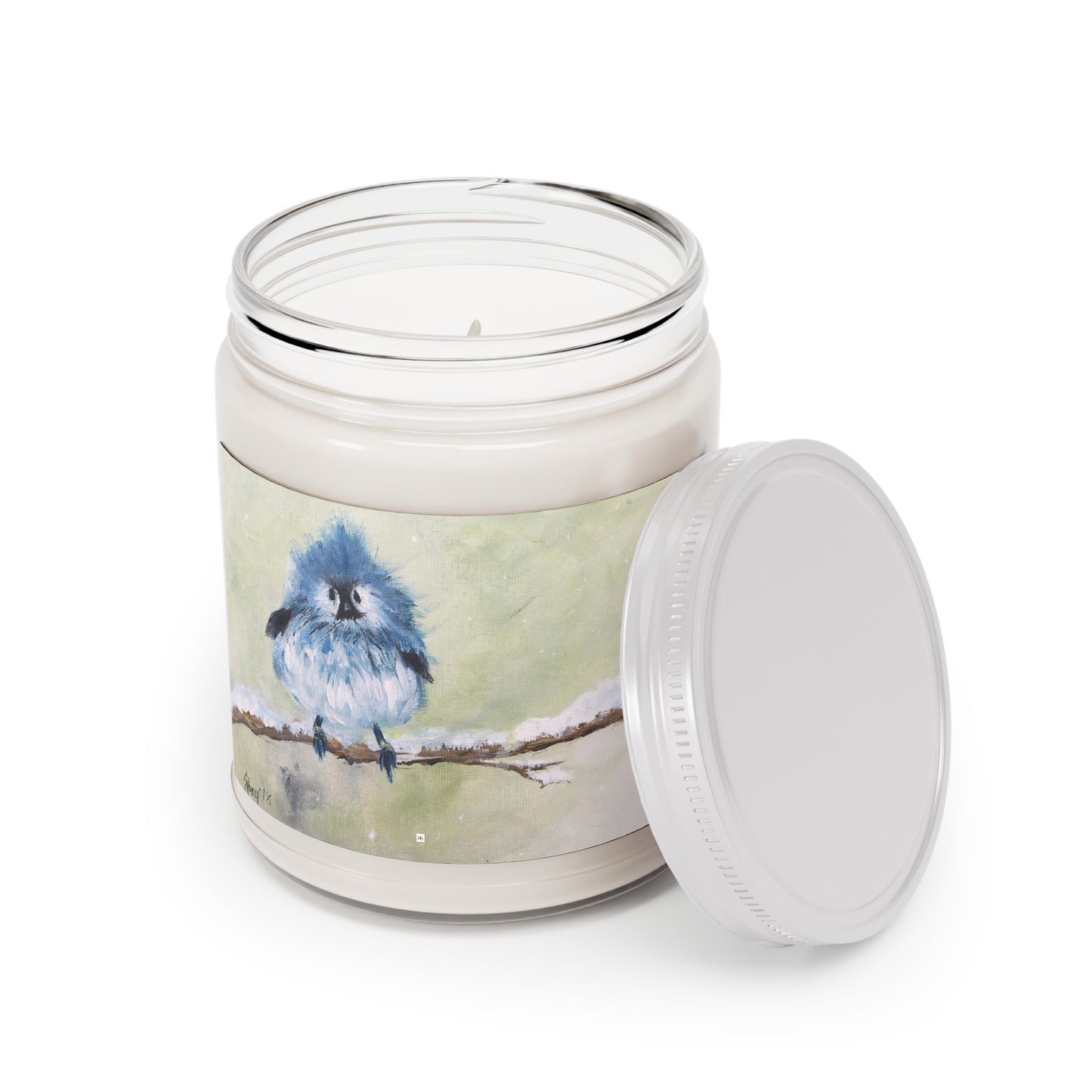 Scented Candles, 9oz=Fluffy Fat Mountain Bluebird on Snowy Branch
