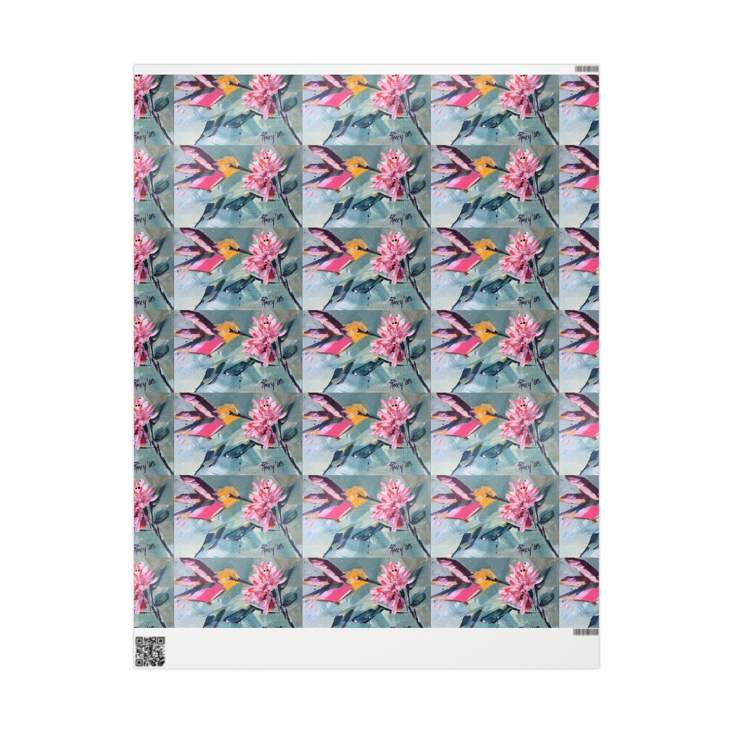Pink Hummingbird Pink Flowers (3 Sizes) Wrapping Papers